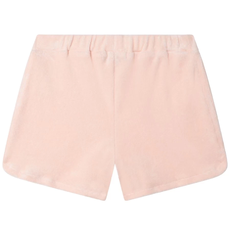 AIGLE Girl's Washed Pink Cotton Shorts With Embroidered Patch