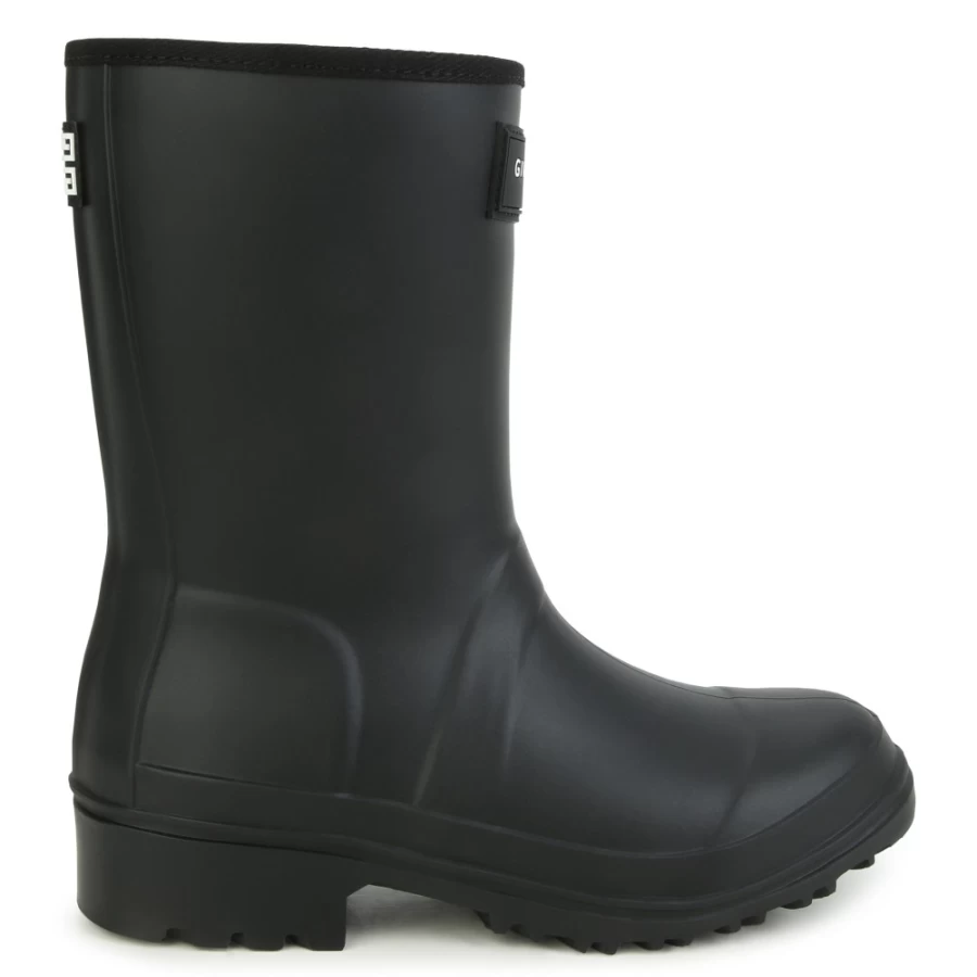 Givenchy Black Rain Boots for Girls with Decorative Patches - Stylish Waterproof Footwear