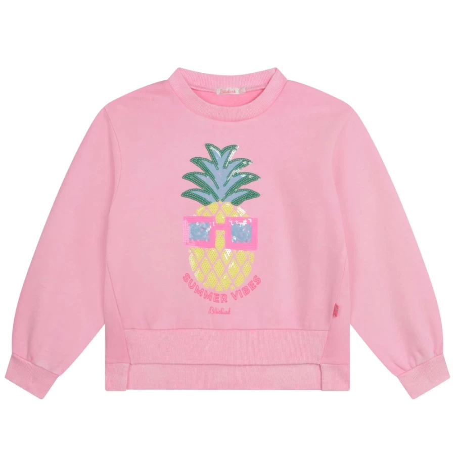BILLIEBLUSH Pink Fleece Sweatshirt for Girls - Cozy & Stylish Winter Wear