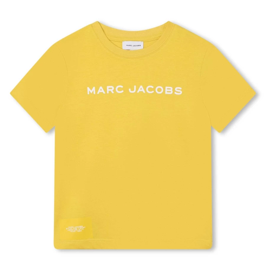 MARC JACOBS Yellow Peach-Skin Finish T-Shirt for Girls
