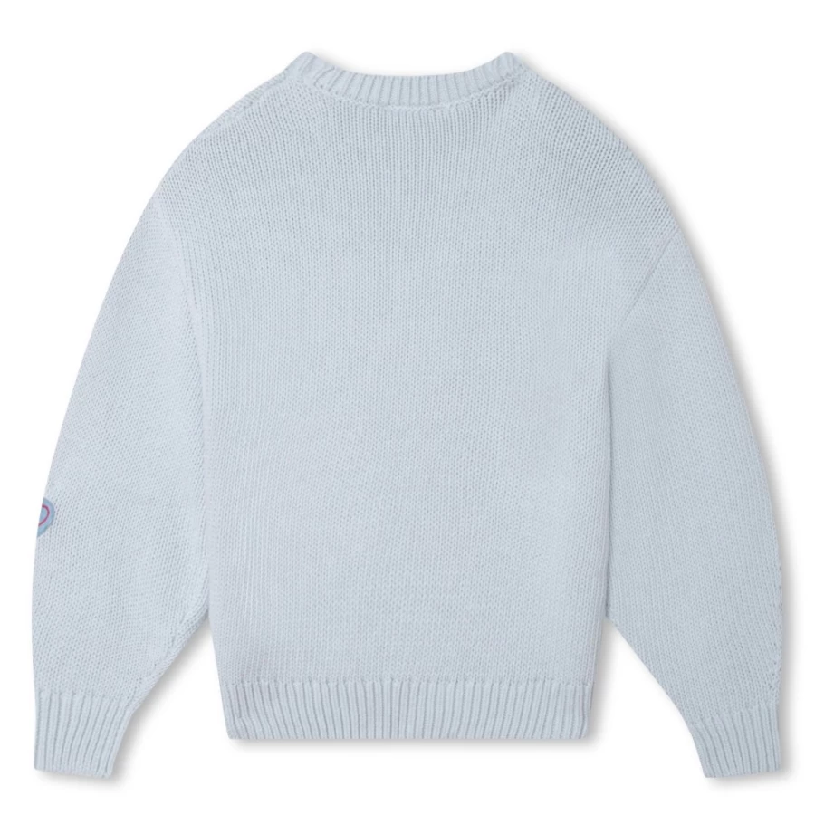 KENZO KIDS Pale Blue Knitted Jumper With Patches for Girls