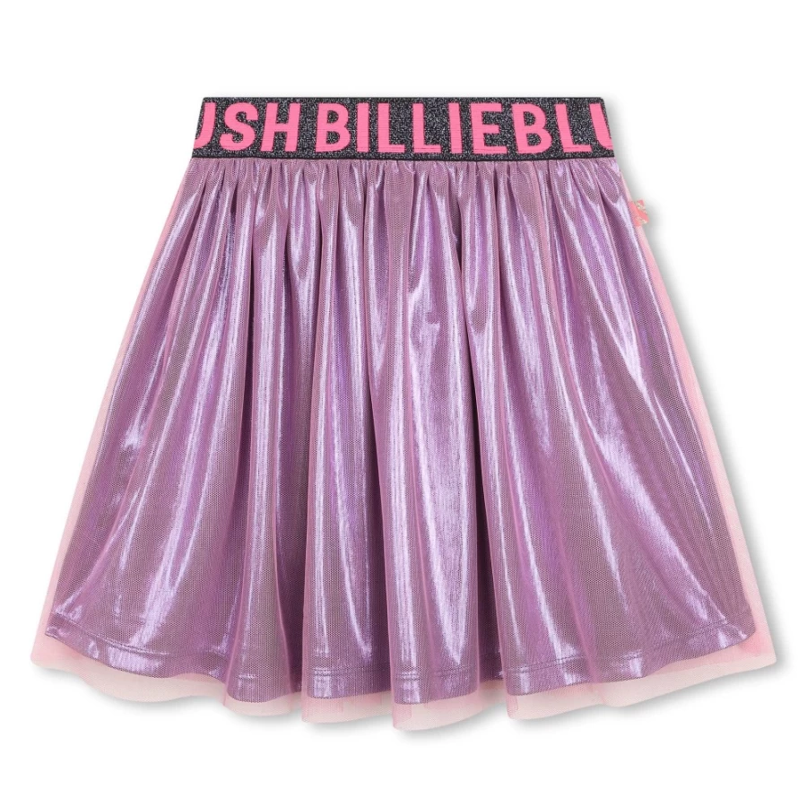 BILLIEBLUSH Pink Iridescent Tulle Skirt for Girls with Lining - Shimmery Party Dress
