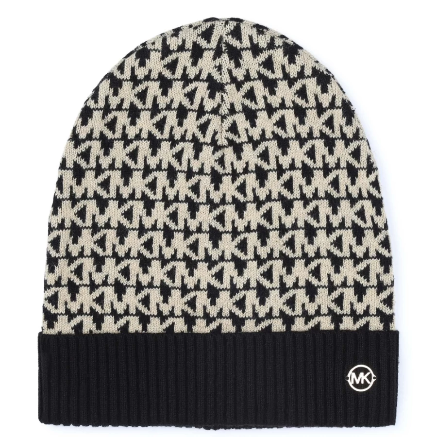 MICHAEL KORS Black Cotton & Wool Jacquard Hat for Girls