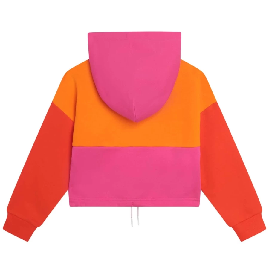 DKNY Girls' Atomic Orange Cropped Hoodie - Stylish Pullover Sweatshirt for Teens