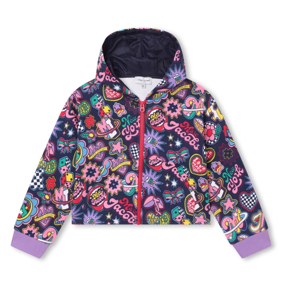 MARC JACOBS Girls Multicoloured Hooded Zipped Sweatshirt