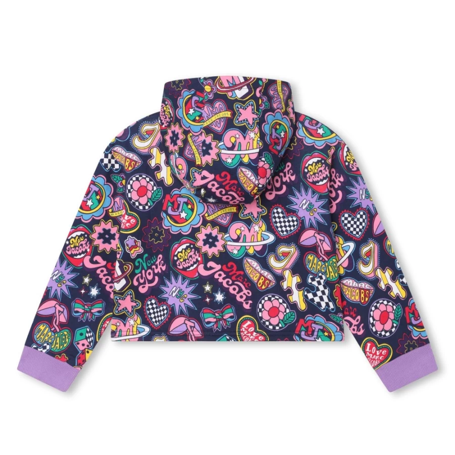 MARC JACOBS Girls Multicoloured Hooded Zipped Sweatshirt
