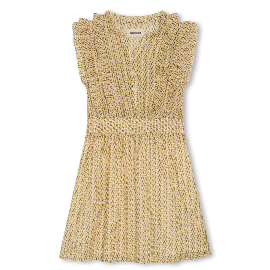 ZADIG & VOLTAIRE Girls' Gold Yellow Cotton Dress
