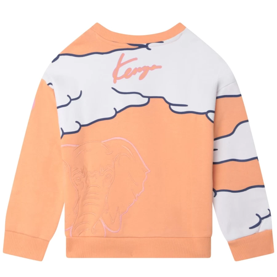KENZO KIDS Girls Gold Yellow Sweatshirt | Casual Comfort Pullover Hoodie