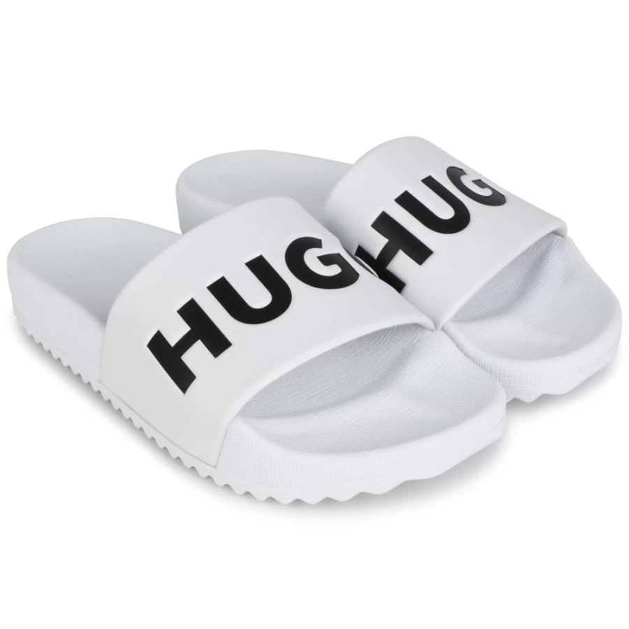 HUGO White Logo Flip-Flops for Girls - Comfortable Sandals for Women & Teens