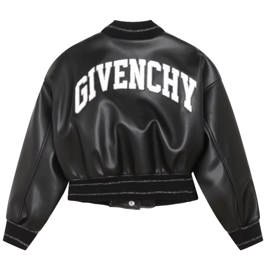 Givenchy Black Coated Canvas Bomber Jacket for Women