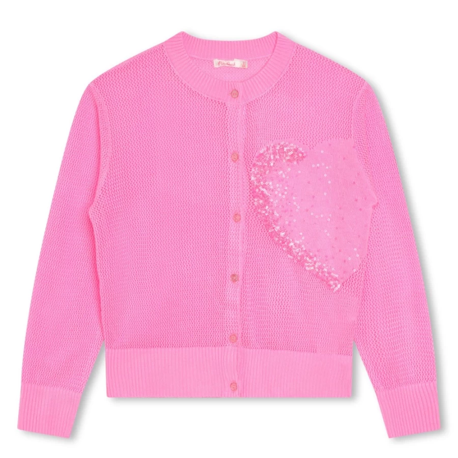 BILLIEBLUSH Pink Tricot Cardigan for Girls - Soft Knit Sweater
