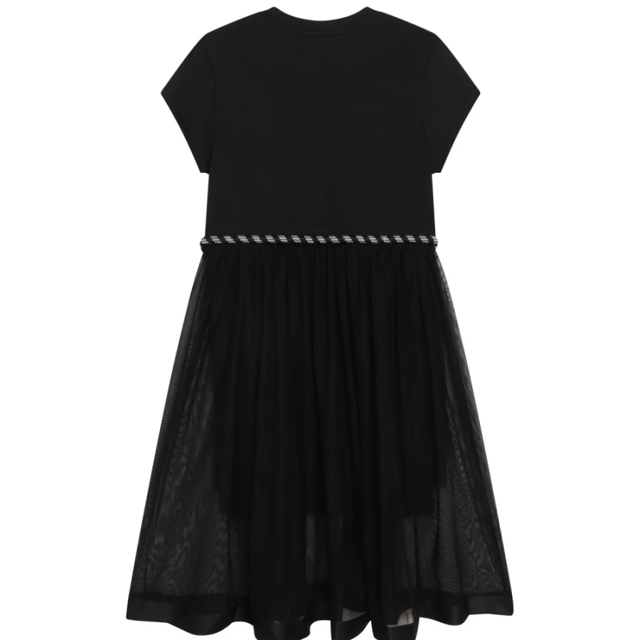 DKNY Black Belted Party Dress for Girls - Elegant & Stylish Formal Wear