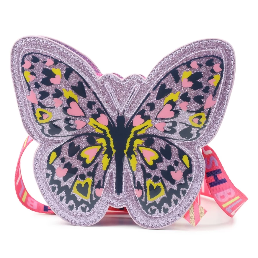 BILLIEBLUSH Lilac Sequinned Butterfly Handbag for Girls - Sparkly Glamorous Purse