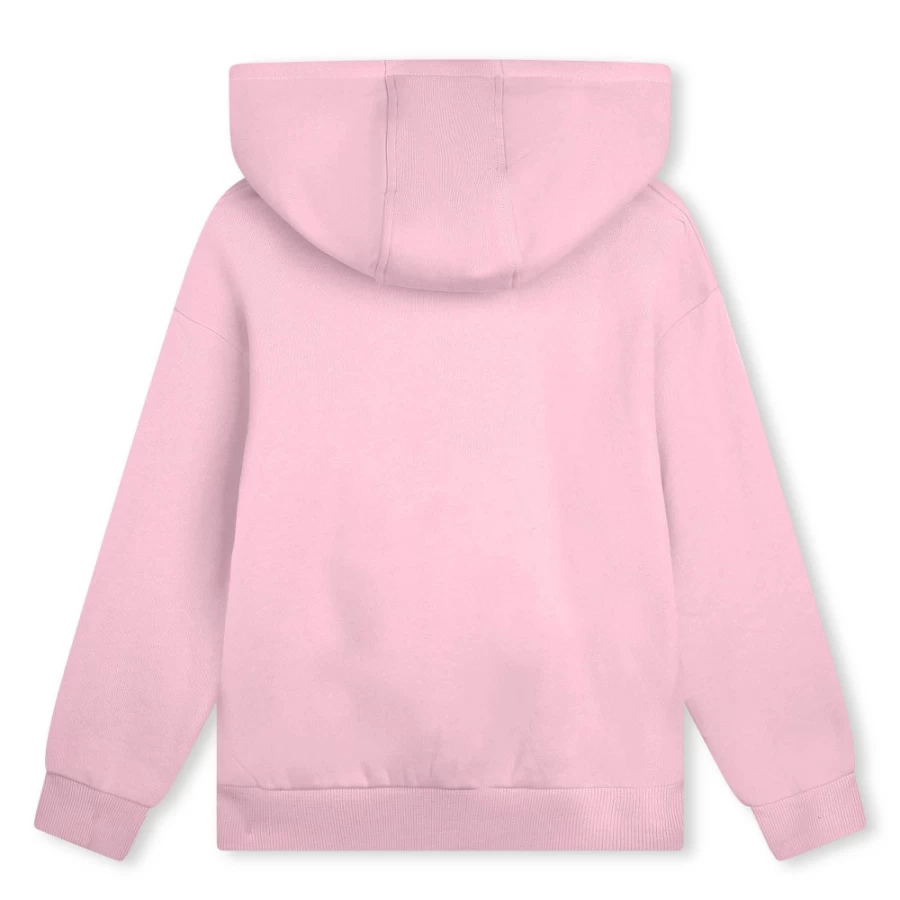 KENZO KIDS Girl's Washed Pink Hooded Sweatshirt | Soft Cotton Pullover