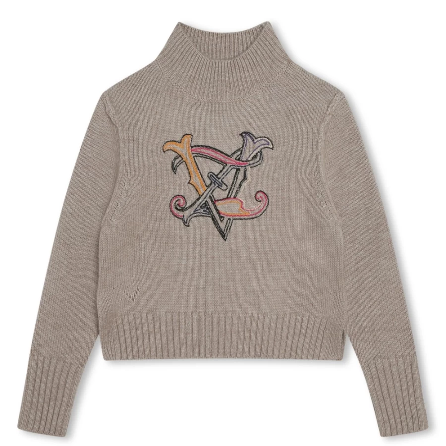 ZADIG & VOLTAIRE Red Funnel-Neck Jumper for Girls - Stylish Knit Sweater
