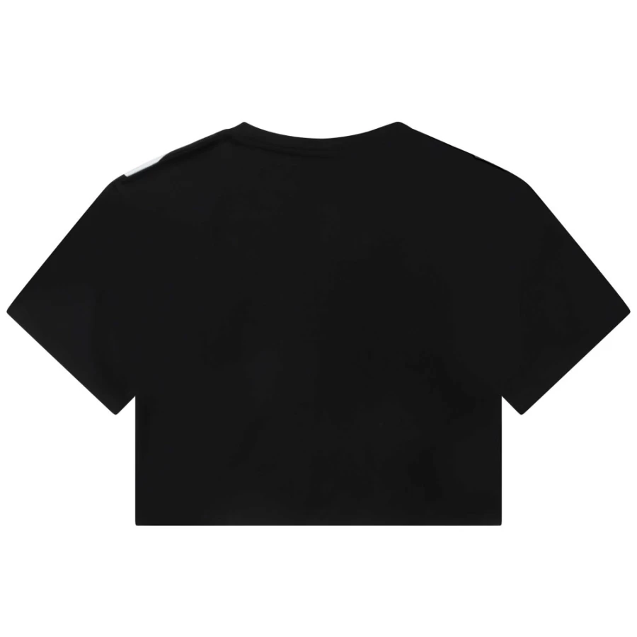 DKNY Girls' Black Short-Sleeved Cotton T-Shirt for Casual Wear