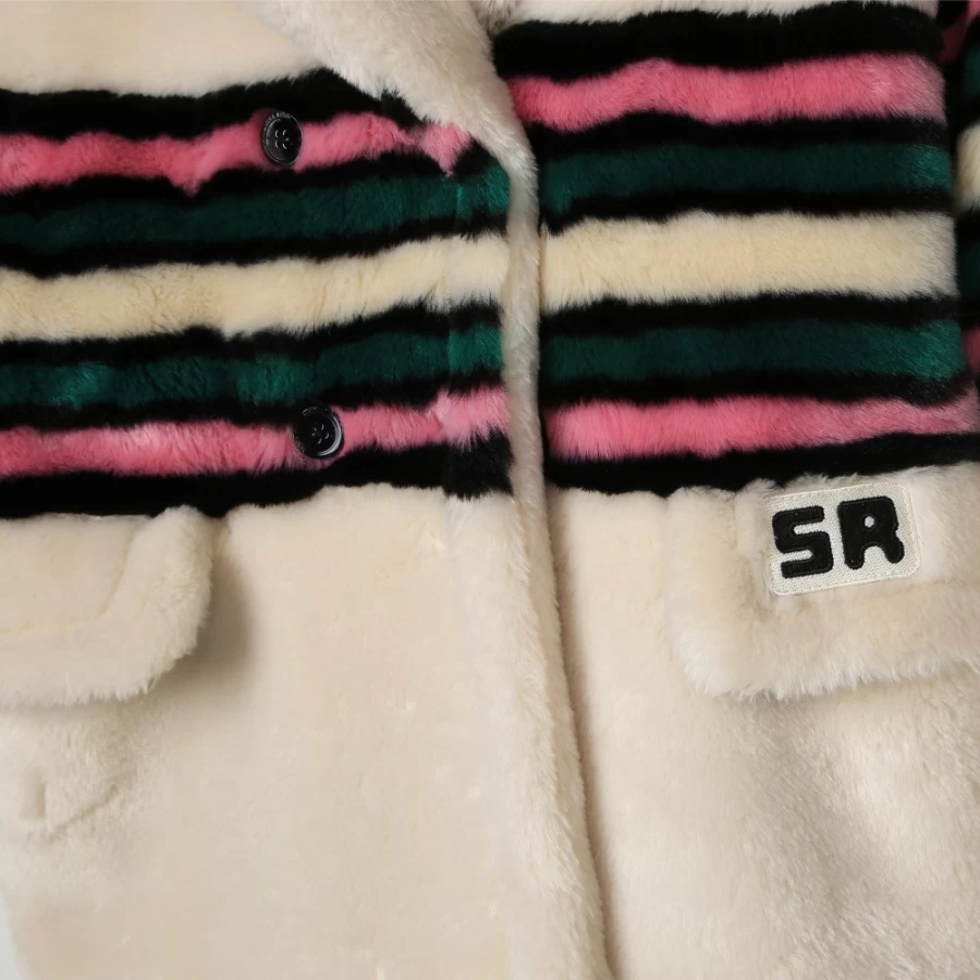 SONIA RYKIEL Ivory Long Coat for Girls - Elegant Winter Outerwear