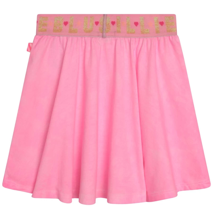 BILLIEBLUSH Pink Cotton Skater Skirt for Girls - Flared A-Line Mini Skirt