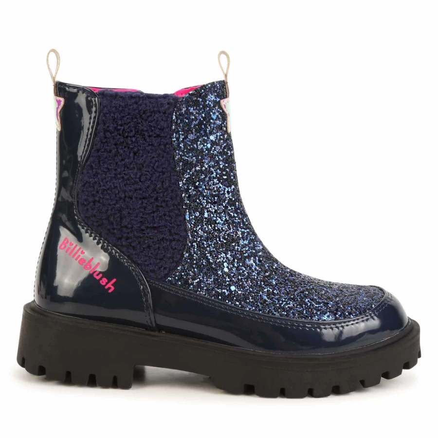 BILLIEBLUSH Navy Zipped Ankle Boots for Girls | Stylish & Comfortable Footwear