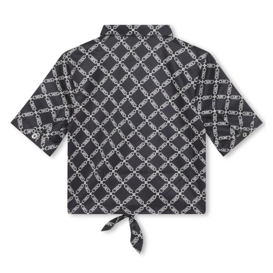 MICHAEL KORS Black Knotted Party Shirt for Girls - Stylish & Elegant Top