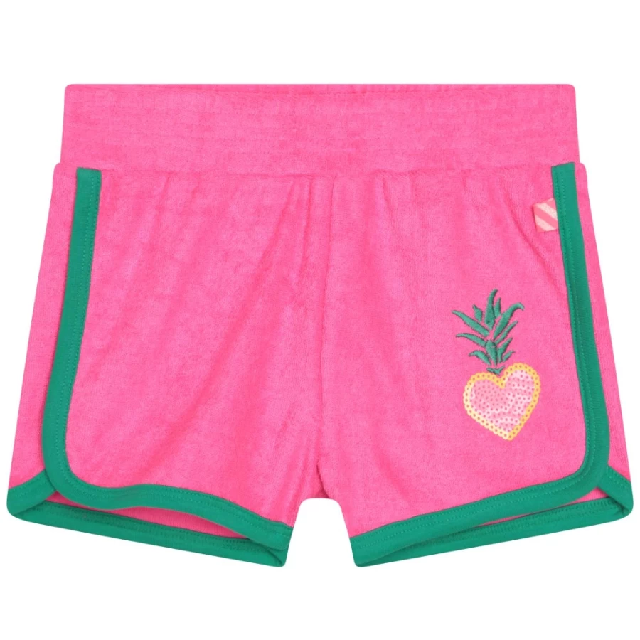 BILLIEBLUSH Pink Terry Cloth Embroidered Shorts for Girls