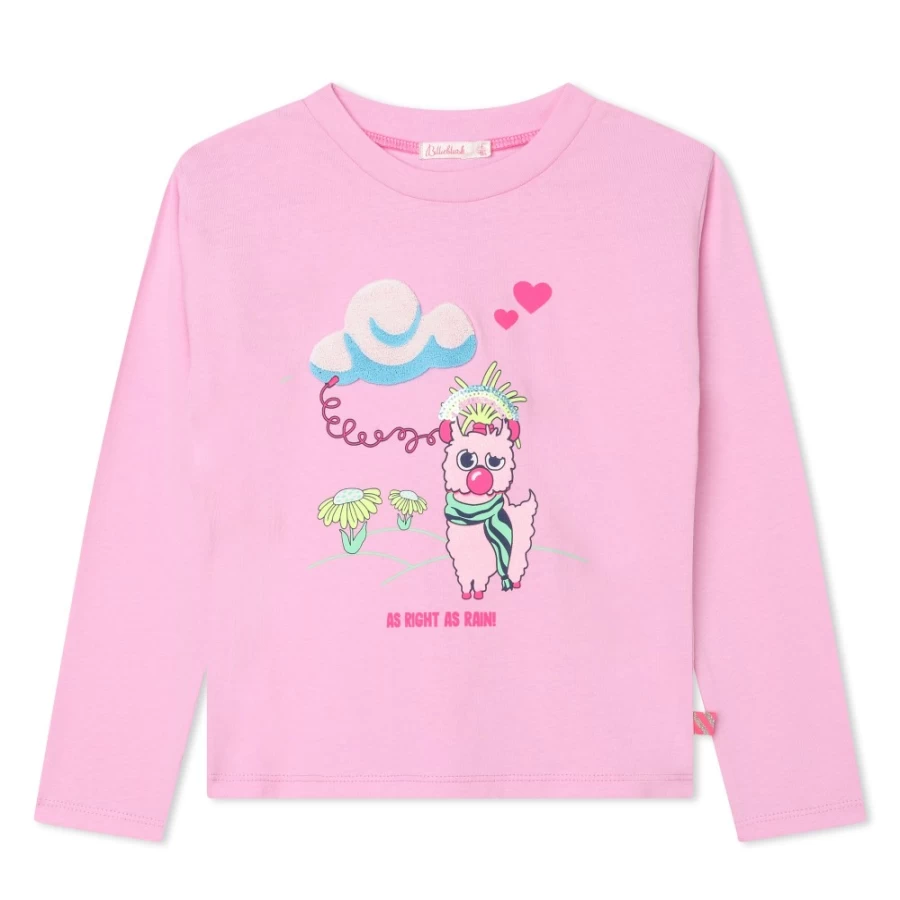 BILLIEBLUSH Pink Sequinned T-Shirt for Girls | Sparkling Top for Kids
