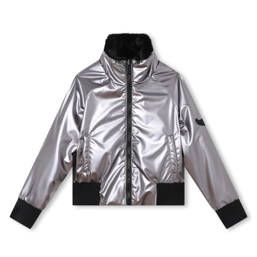 ZADIG & VOLTAIRE Black Reversible High-Collar Jacket for Girls