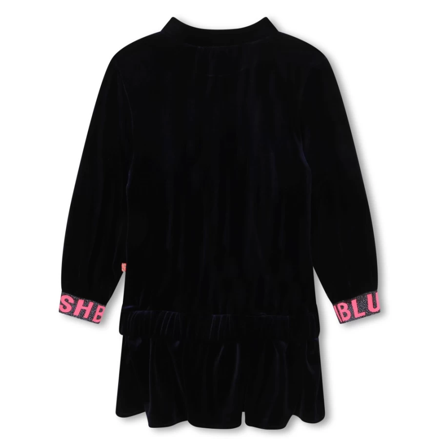 BILLIEBLUSH Navy Sequined Velvet Dress for Girls - Sparkly Party Gown