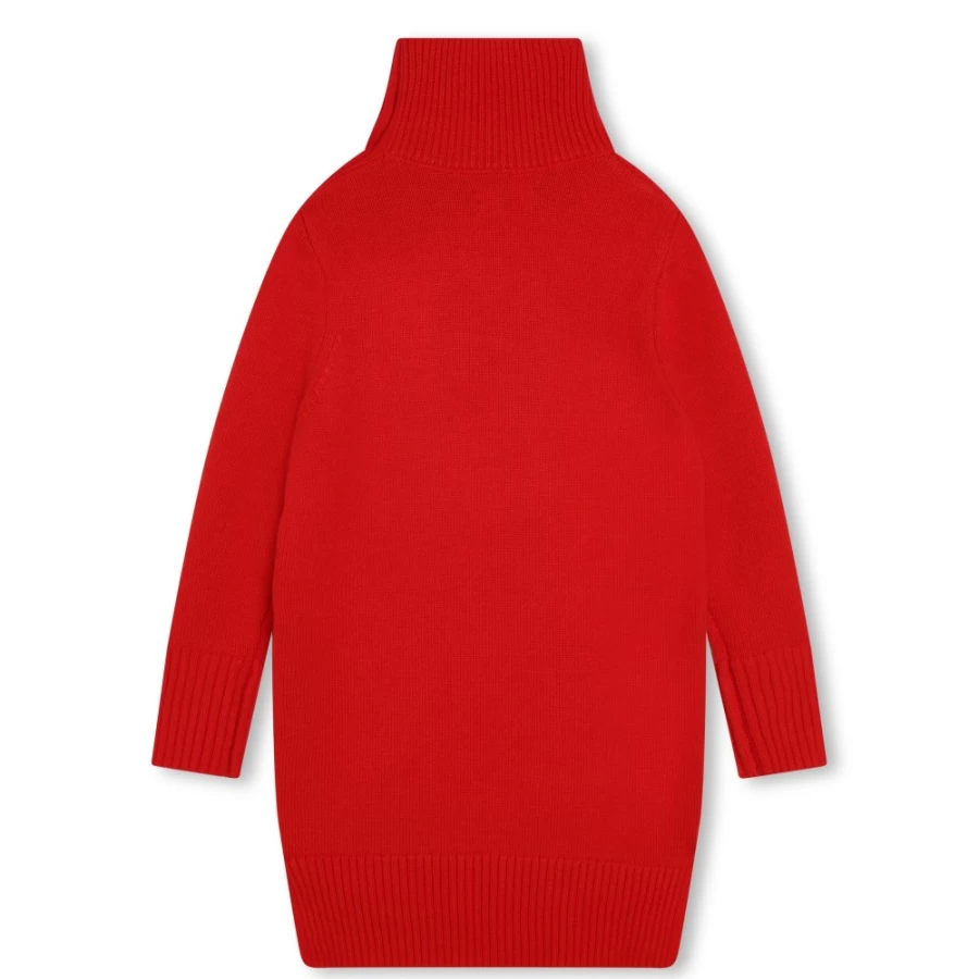 ZADIG & VOLTAIRE Red Buttoned Turtleneck Dress for Girls