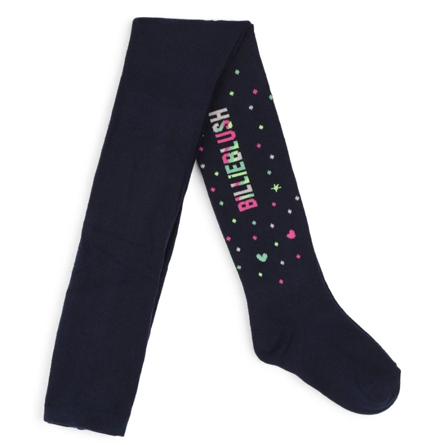 BILLIEBLUSH Navy Logo Tights for Girls - Multicoloured Design