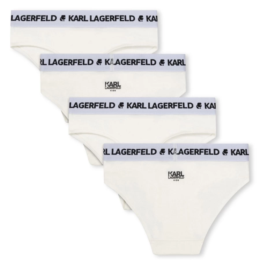 KARL LAGERFELD KIDS Girls' White Logo Underwear 2-Pack