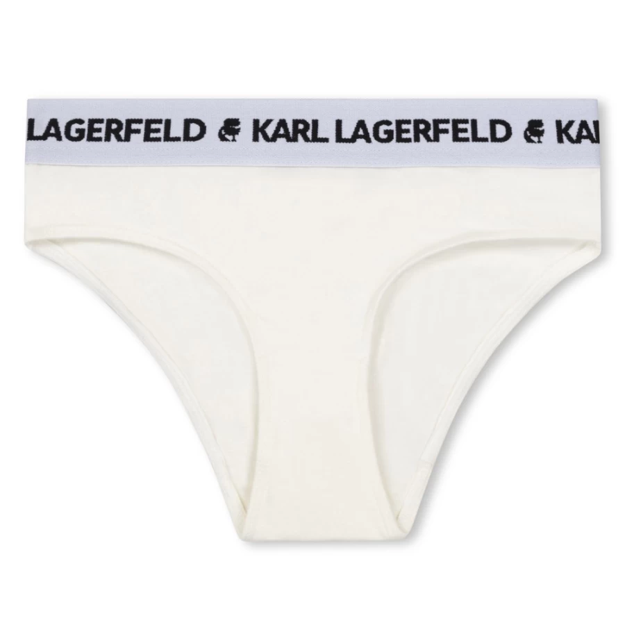 KARL LAGERFELD KIDS Girls' White Logo Underwear 2-Pack
