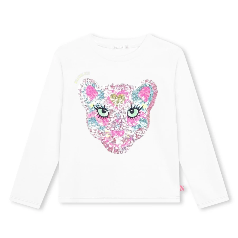 BILLIEBLUSH Girls Ivory Cotton T-Shirt for Kids - Soft Comfortable Tee