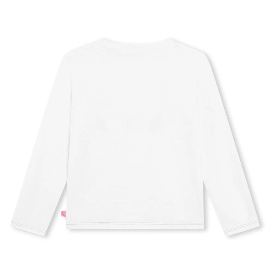 BILLIEBLUSH Girls Ivory Cotton T-Shirt for Kids - Soft Comfortable Tee