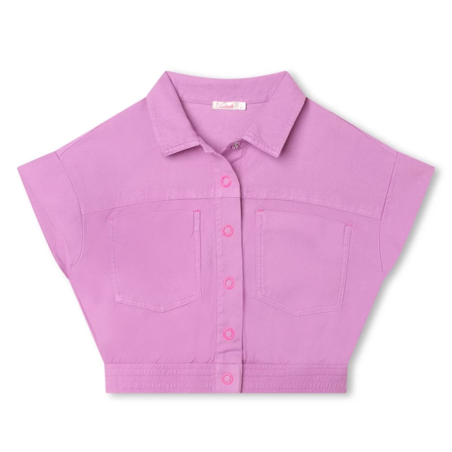 BILLIEBLUSH Girls' Violet Short-Sleeved Jacket for Stylish Comfort