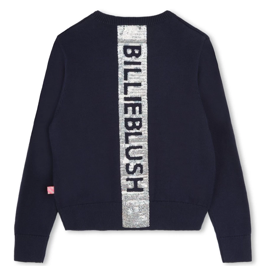 BILLIEBLUSH Navy Knitted Cardigan for Girls - Cozy Women's Sweater