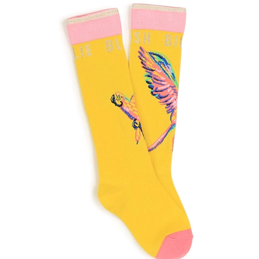 BILLIEBLUSH Cotton-Rich Socks for Girls - Soft & Comfortable Lemon Color Crew Socks