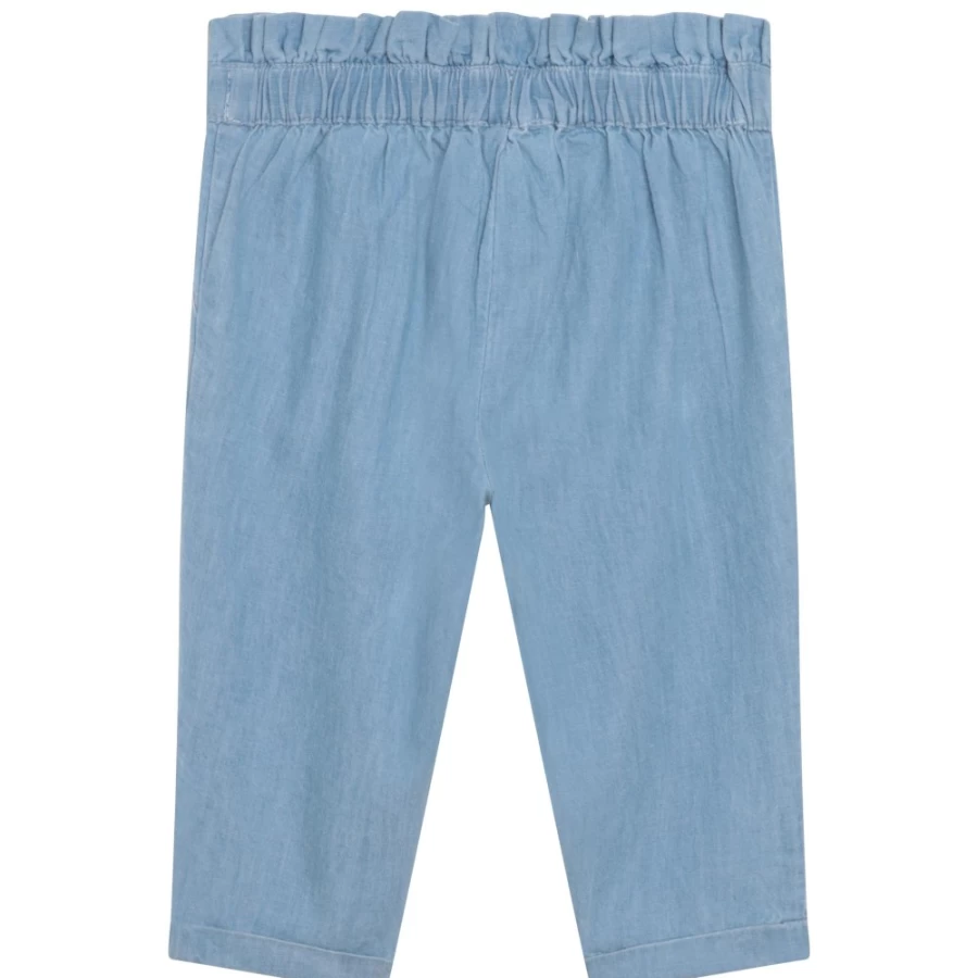 CARREMENT BEAU Denim Blue Trousers for Girls - Stylish Denim Pants