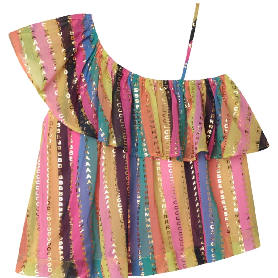 MARC JACOBS Girls Multicoloured Asymmetric Strappy Blouse for Stylish Outfits