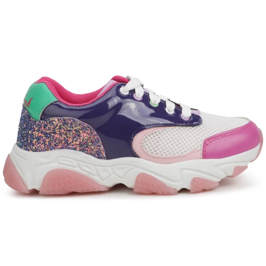 BILLIEBLUSH Girls' Multicoloured Lace-Up Trainers for Comfort and Style
