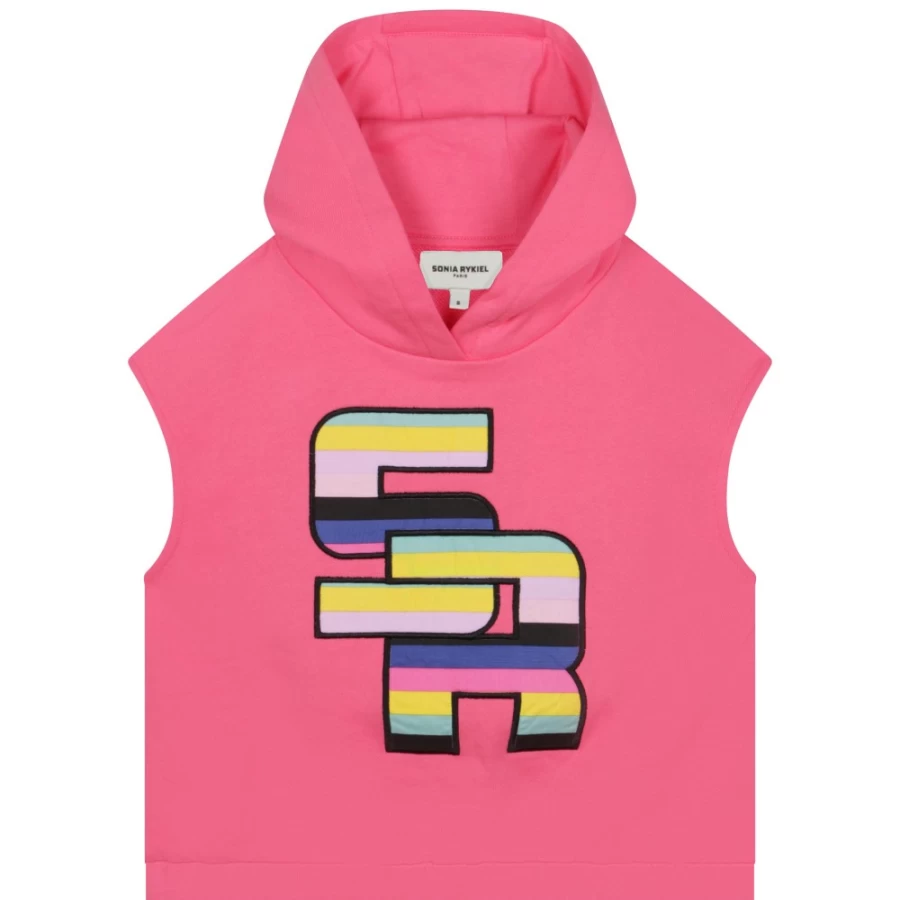 SONIA RYKIEL Girls' Raspberry Hooded Fleece Sweatshirt for Kids