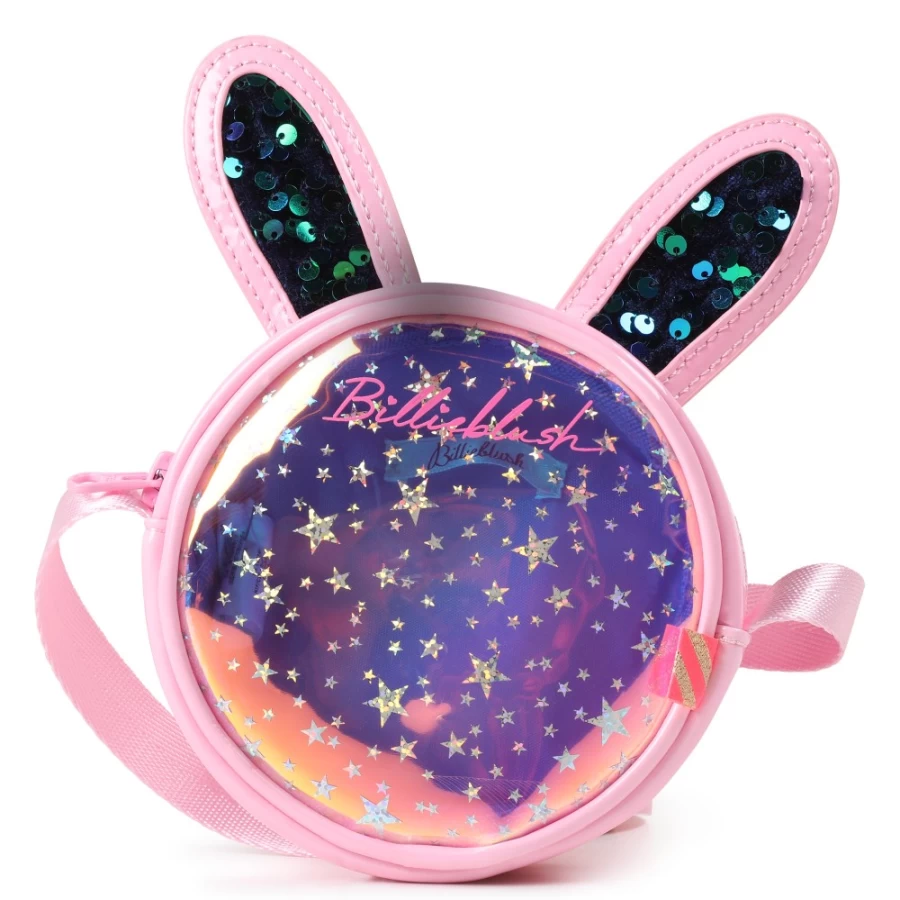 BILLIEBLUSH Pink Round Handbag With Ears for Girls - Cute & Stylish Women's Fashion Accessory