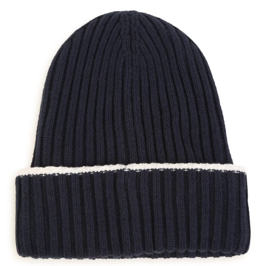 AIGLE Navy Knitted Beanie for Girls - Warm Winter Hat