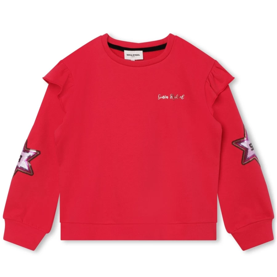 SONIA RYKIEL Girls' Poppy Fleece Sweatshirt - Cozy Pullover Hoodie for Kids