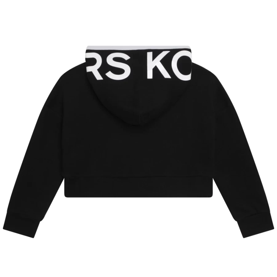 MICHAEL KORS Girls Black Cotton Fleece Sweatshirt - Soft & Cozy Pullover