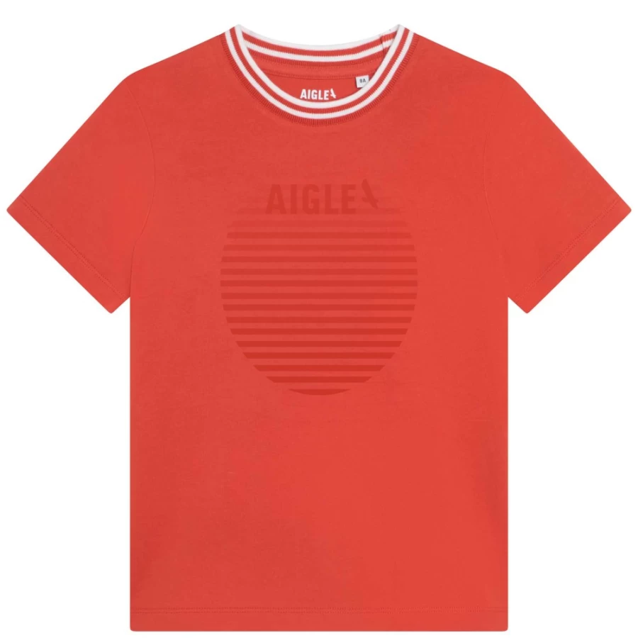 AIGLE Girls' Brick Striped Printed T-Shirt