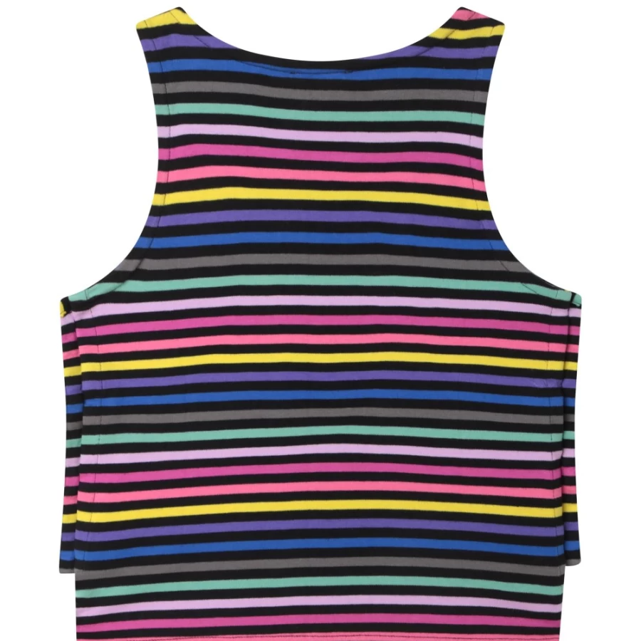 SONIA RYKIEL Girls' Multicoloured Striped Cotton Vest Top