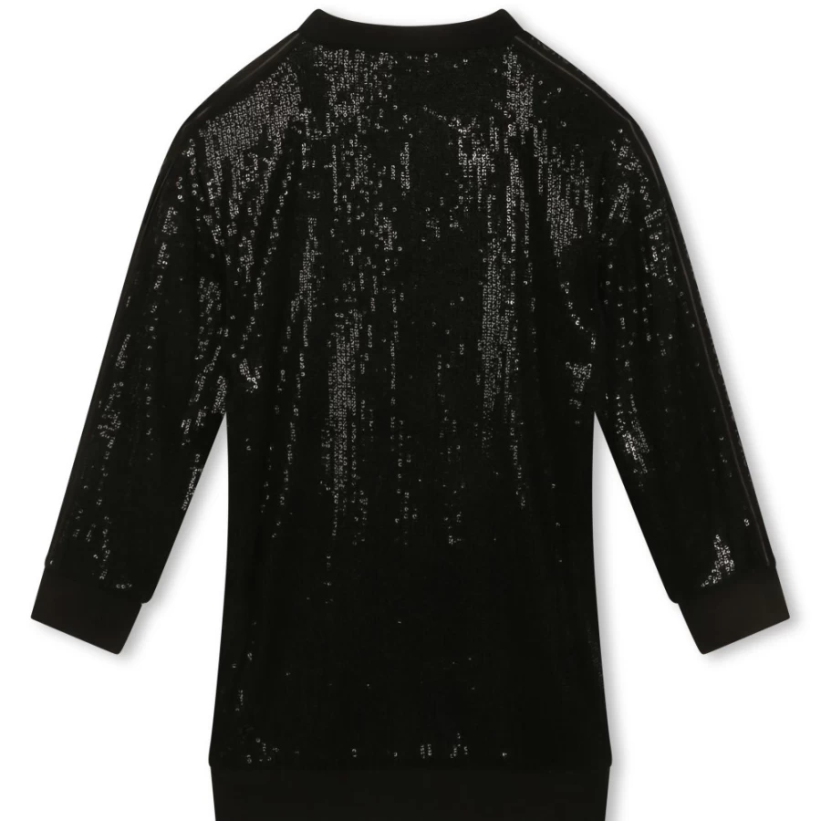 MICHAEL KORS Black Sequinned Velvet Dress for Girls