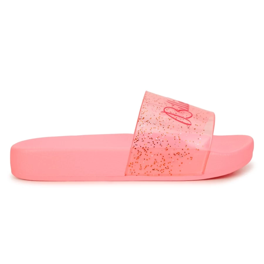 BILLIEBLUSH Pink Sequin Slide Sandals for Girls - Glittery Comfortable Slippers