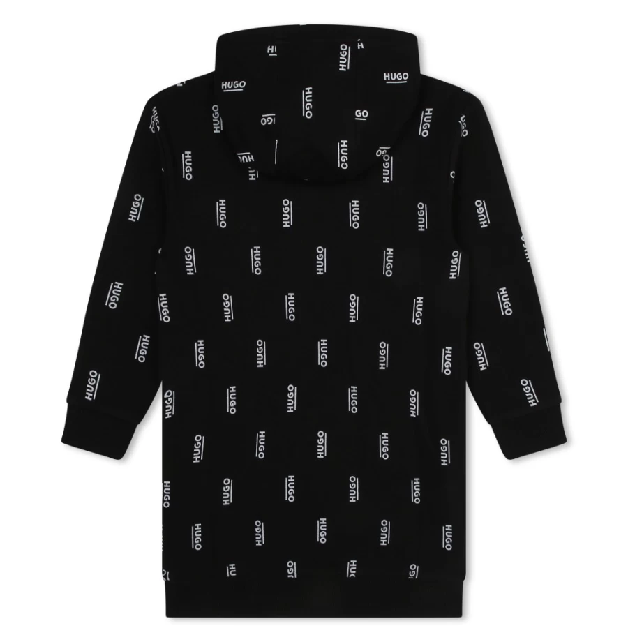 HUGO Girls Black Cotton-Rich Dress - Comfortable & Stylish